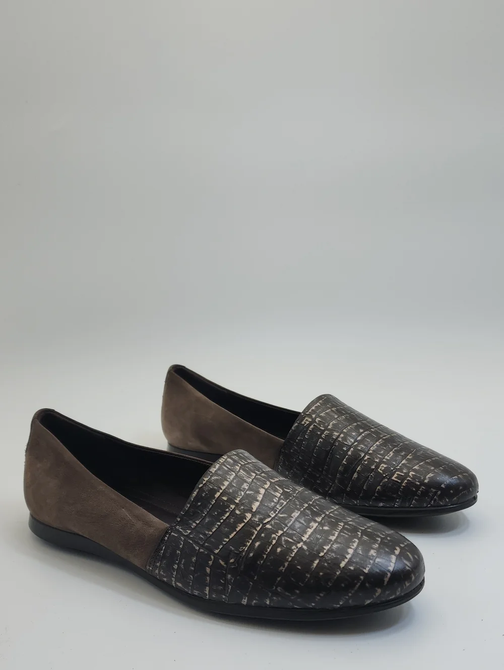 ECCO Women's Touch Ballerina 2.0 Croc-Embossed Leather Loafer Flats Size 41